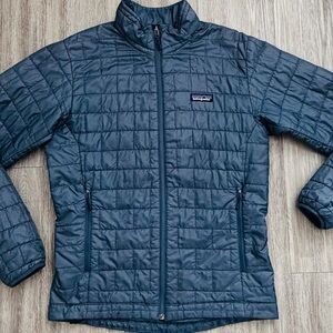 Patagonia Nano Puff Jacket Mens Small Dark Blue Puffer Coat Great Condition